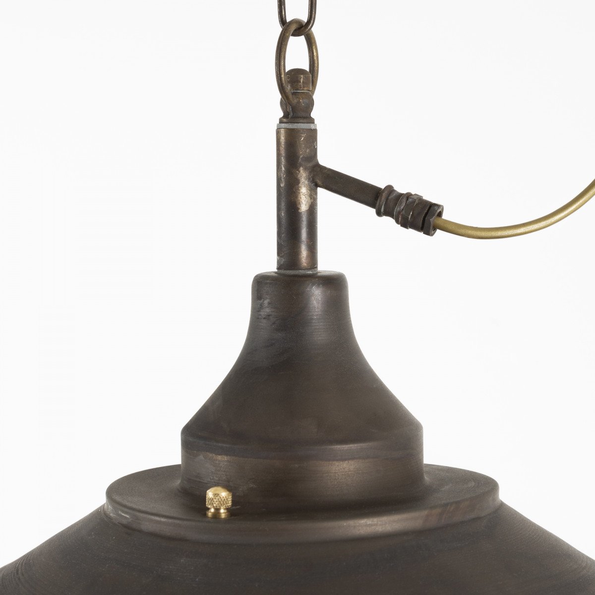 Navy Pendant light Dark Brass